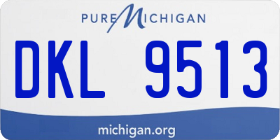MI license plate DKL9513