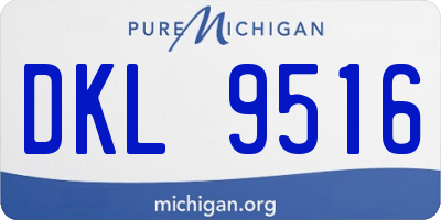 MI license plate DKL9516