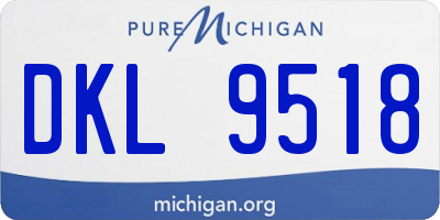 MI license plate DKL9518