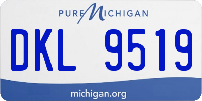 MI license plate DKL9519