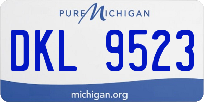 MI license plate DKL9523