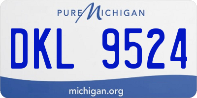 MI license plate DKL9524