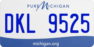 MI license plate DKL9525