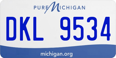 MI license plate DKL9534