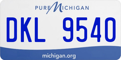 MI license plate DKL9540