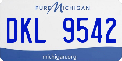 MI license plate DKL9542