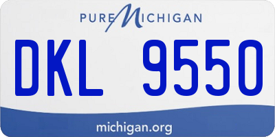 MI license plate DKL9550