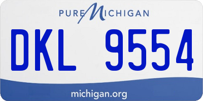 MI license plate DKL9554