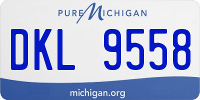 MI license plate DKL9558