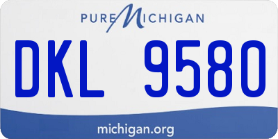 MI license plate DKL9580