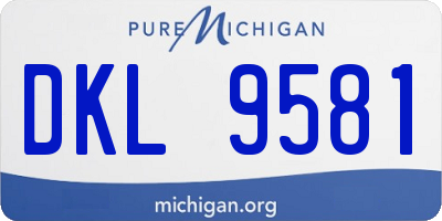 MI license plate DKL9581