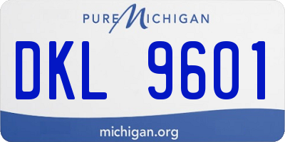 MI license plate DKL9601