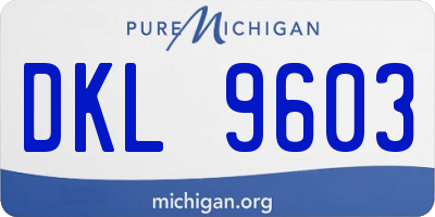 MI license plate DKL9603
