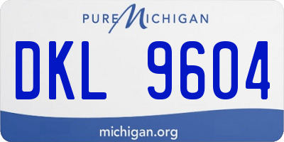 MI license plate DKL9604