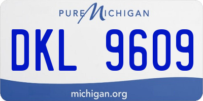 MI license plate DKL9609
