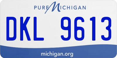 MI license plate DKL9613