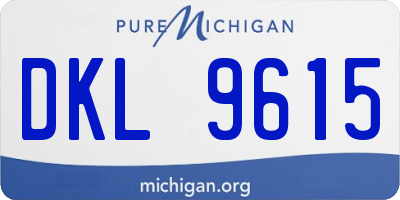 MI license plate DKL9615