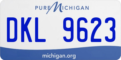 MI license plate DKL9623