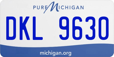 MI license plate DKL9630