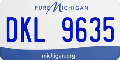 MI license plate DKL9635