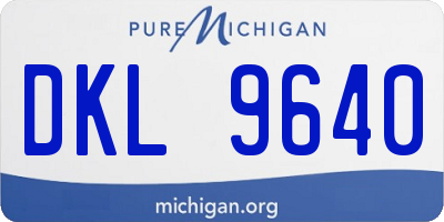 MI license plate DKL9640