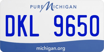 MI license plate DKL9650