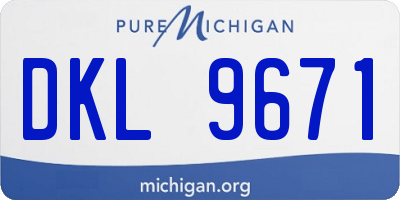 MI license plate DKL9671