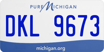 MI license plate DKL9673