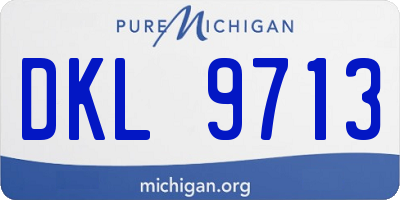 MI license plate DKL9713