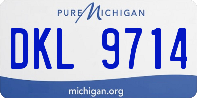 MI license plate DKL9714
