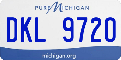 MI license plate DKL9720