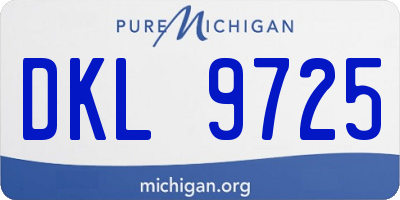 MI license plate DKL9725