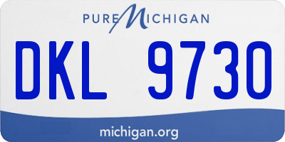 MI license plate DKL9730