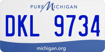 MI license plate DKL9734