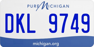 MI license plate DKL9749