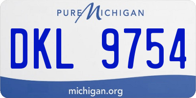 MI license plate DKL9754