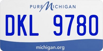 MI license plate DKL9780