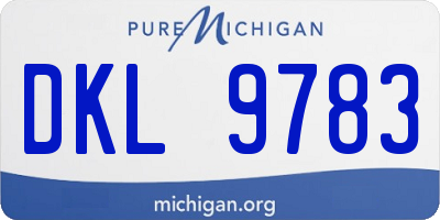MI license plate DKL9783