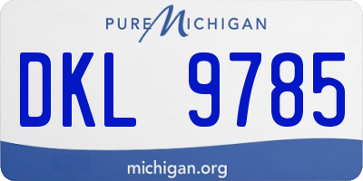 MI license plate DKL9785