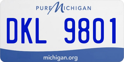MI license plate DKL9801