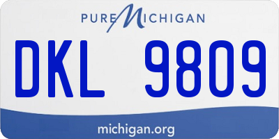 MI license plate DKL9809
