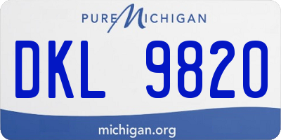 MI license plate DKL9820