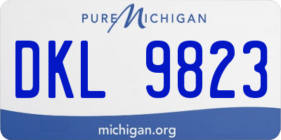 MI license plate DKL9823