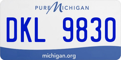 MI license plate DKL9830