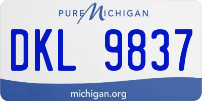 MI license plate DKL9837