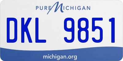MI license plate DKL9851