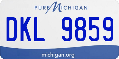 MI license plate DKL9859