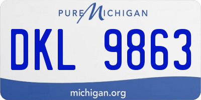 MI license plate DKL9863