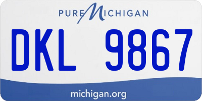 MI license plate DKL9867