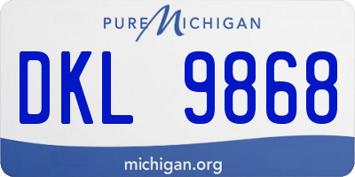 MI license plate DKL9868